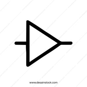 Simple Line Drawing Amplifier Electronic Circuit Symbol Shape Icon