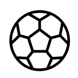Simple Line Art Soccer Ball Icon Graphic Style Illustration