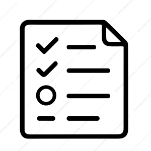 Line Simple Checklist Document Paper Form With Checkmarks And Circle Icon