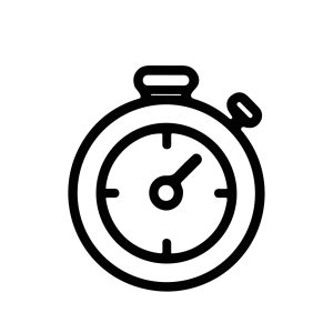 Simple Line Stopwatch Outline with Minute and Second Hands Clock Icon
