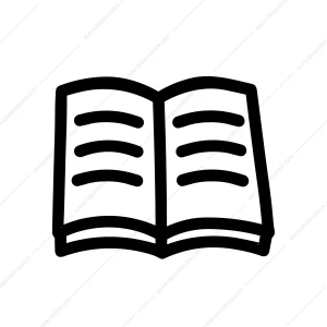 Simple Outline Open Book with Lines Education Concept Graphic