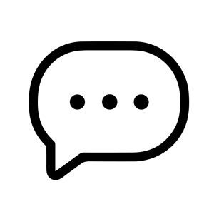 Simple Line Art Speech Bubble with Dots Icon Symbol Graphic