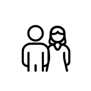 Simple Outline Couple Relationship Togetherness Icon Pictogram Illustration