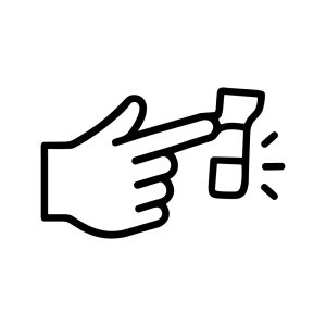 Simple Outline Hand Ringing Doorbell with Finger Gesture Icon Illustration