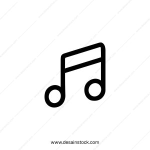 Simple Outline Music Note Eighth Black Pictogram Element