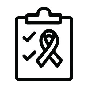 Simple Outline Clipboard Ribbon Symbol and Checkmark Awareness Icon