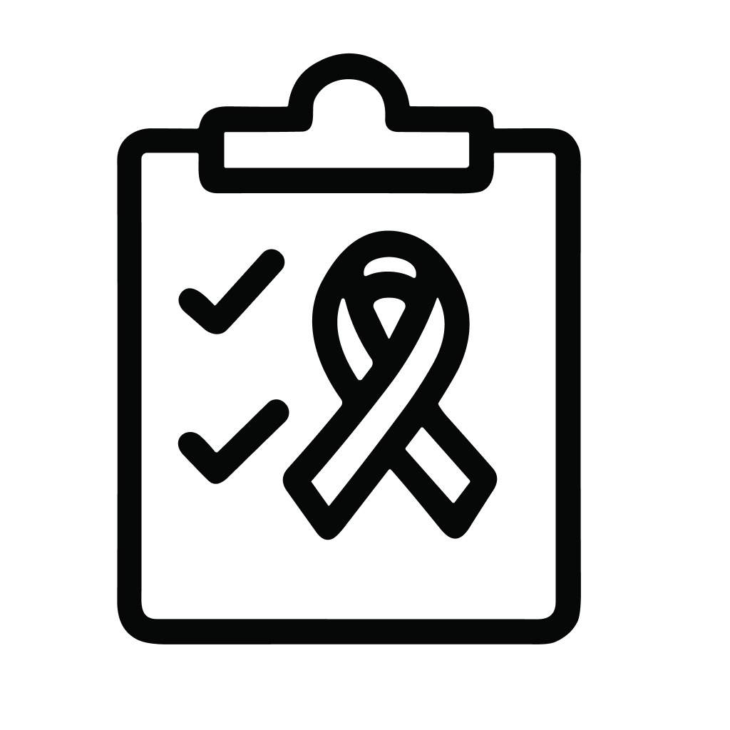 Simple Outline Clipboard Ribbon Symbol and Checkmark Awareness Icon