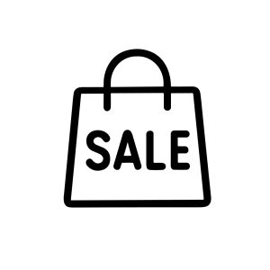 Simple Lineart Shopping Bag Sale Text Outline Icon Graphic Element