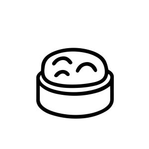 Minimalist Outline Dim Sum Steamed Food Delicious Meal Asian Cuisine Icon
