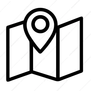 Simple Outline Map Location Pin Pointer Navigation Symbol Icon