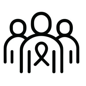Simple Outline People Support Ribbon Awareness Solidarity Symbol Icon Graphic