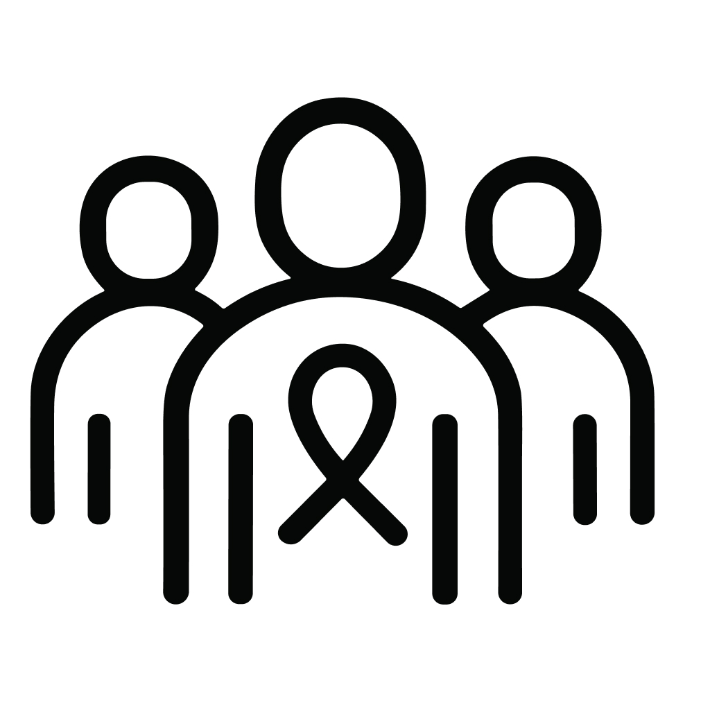 Simple Outline People Support Ribbon Awareness Solidarity Symbol Icon Graphic