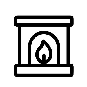 Minimalist Outline Fireplace Flame Icon Design Element Symbol Illustration