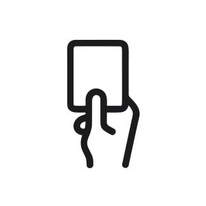 Minimalist Outline Hand Holding Card Illustration for Sport Event Icon