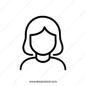 Simple Outline Faceless Woman Avatar Profile User Interface Icon