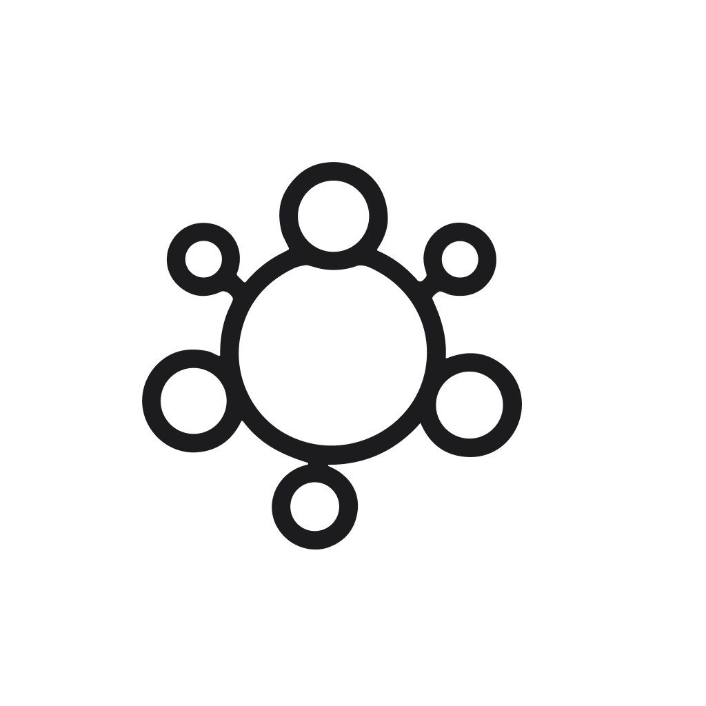Minimalist Line Art Circle Atom Molecule Structure Abstract Scientific Illustration