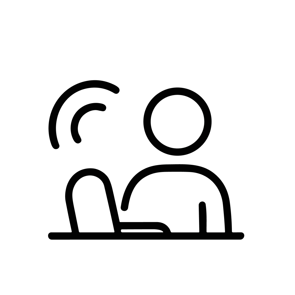 Minimalist Outline Person Waving Hand Hello Communication Line Icon