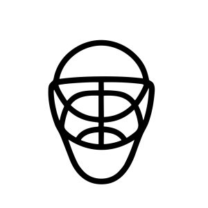 Minimalist Outline Protective Mask Drawing Icon Illustration for Safety Equipment