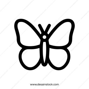 Minimalist Outline Butterfly Insect Line Art Elegant Shape Icon