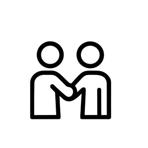 Simple Lineart Agreement Meeting People Shaking Hand Collaboration Icon Illustration