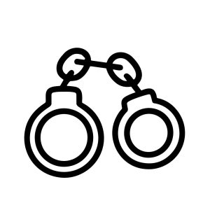 Simple Outline Handdrawn Handcuffs Chain Icon Shape Crime Illustration