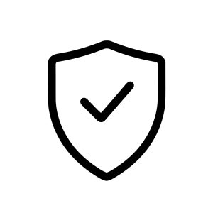 Simple Outline Shield Checkmark Tick Shape Icon with Rounded Corners
