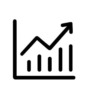 Minimalist Line Art Growing Graph Chart Business Data Icon Design