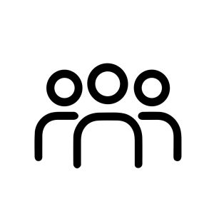 Simple Outline Crowd of People Together Unity Teamwork Icon Graphic