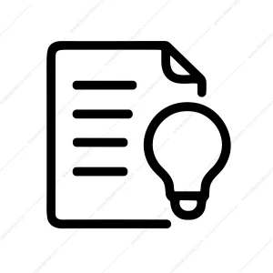 Line Art Lightbulb Idea Document Page Icon Modern Flat Style