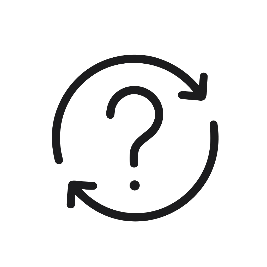 Handdrawn Outline Question Mark Circle Arrow Symbol Business Icon
