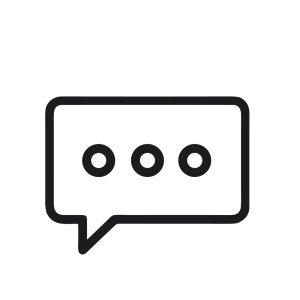 Minimalist Outline Message Bubble with Dots Communication Sign Icon