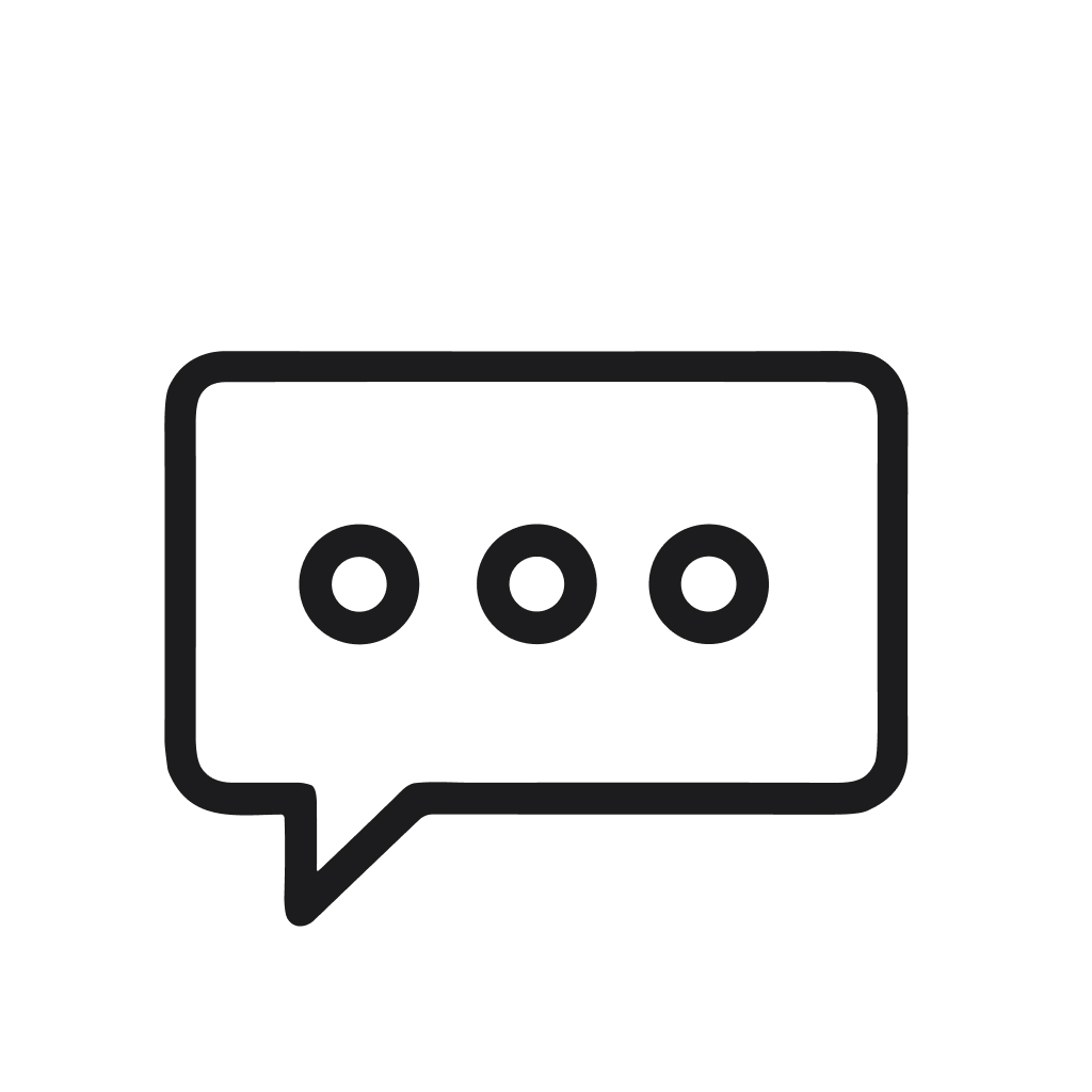 Minimalist Outline Message Bubble with Dots Communication Sign Icon