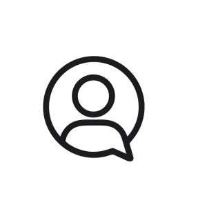 Simple Outline Circle Person Chat Bubble Profile Social Media Icon