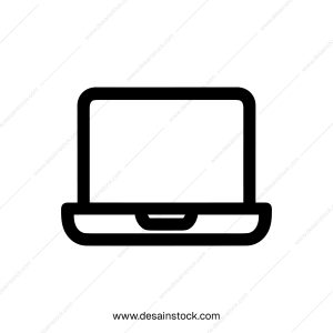 Outline Simple Style Laptop Computer Technology Thin Line Icon Symbol