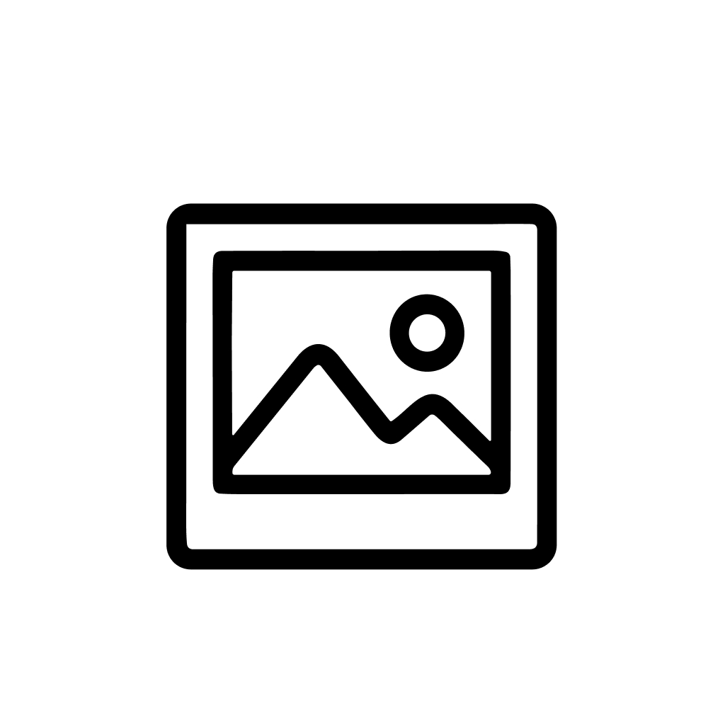 Simple Black Outline Landscape Image Icon Frame with Mountain Scene