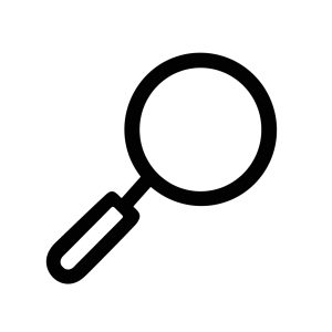 Simple Line Art Magnifying Glass Search Icon for Website Design