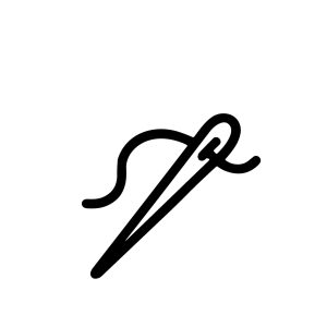 Simple Outline Needle and Thread Sewing Craft Equipment Icon
