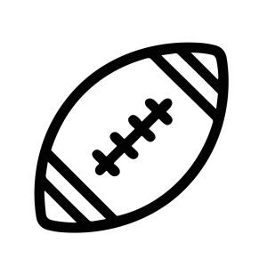 Simple Outline Handdrawn American Football Ball Icon Sport Design