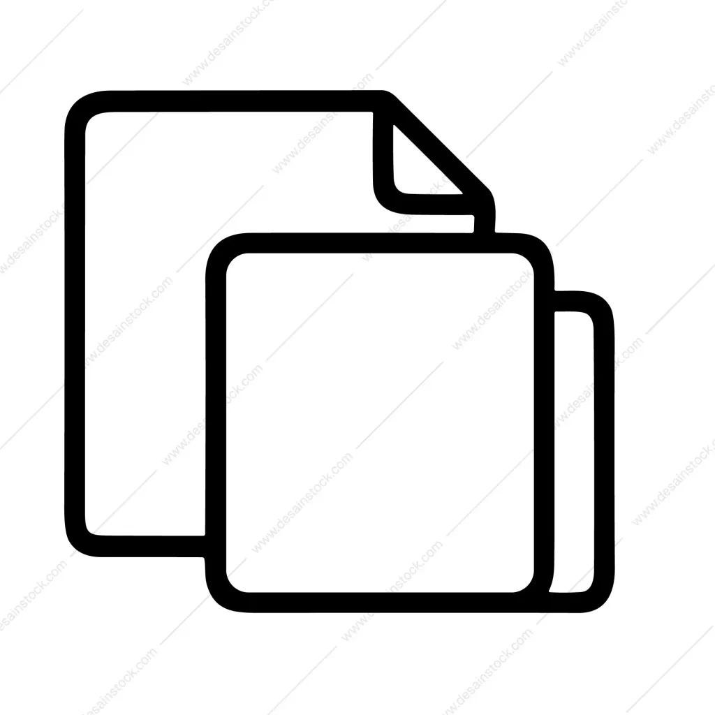 Outline Minimalist Duplicate Page Paper Stack Icon Symbol