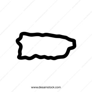 Simple Handdrawn Puerto Rico Island Caribbean Outline Shape Geography Icon