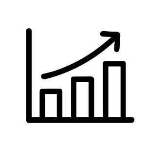 Simple Line Style Upward Trend Bar Chart Business Growth Icon
