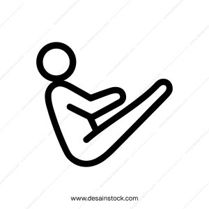 Simple Lineart Boat Pose Yoga Asana Position Illustration Icon