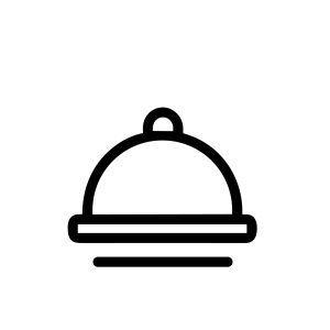 Minimalist Line Art Food Cloche Serving Dish Catering Restaurant Icon
