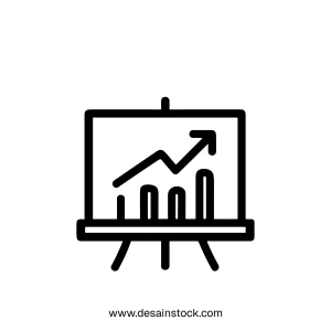 Minimalist Outline Bar Chart Presentation Growth Success Indicator Element