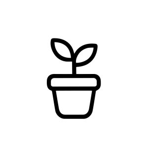 Simple Outline Potted Sprout Plant in Pot Agriculture Icon