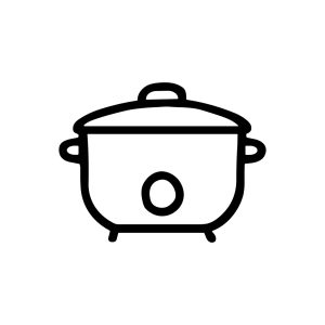 Minimalist Outline Slow Cooker Appliance Line Art Style Icon Design