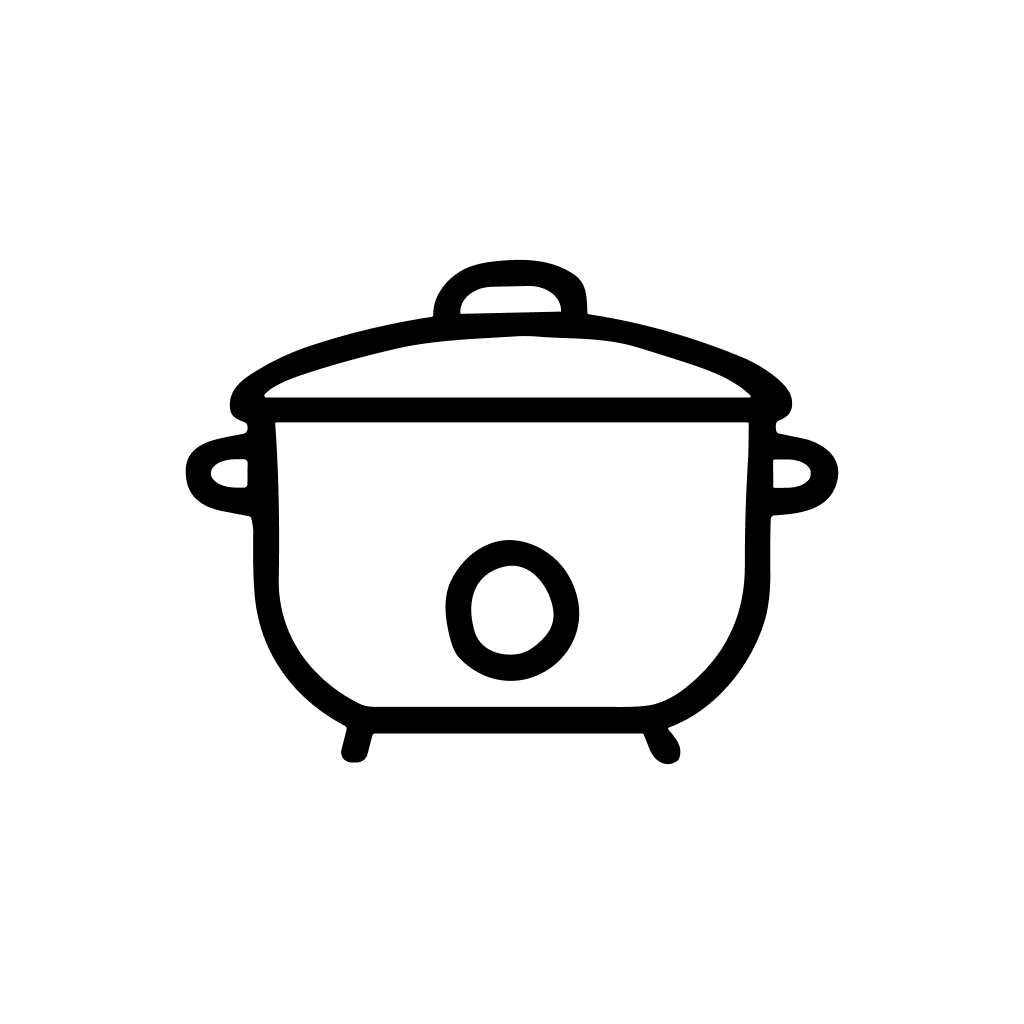 Minimalist Outline Slow Cooker Appliance Line Art Style Icon Design