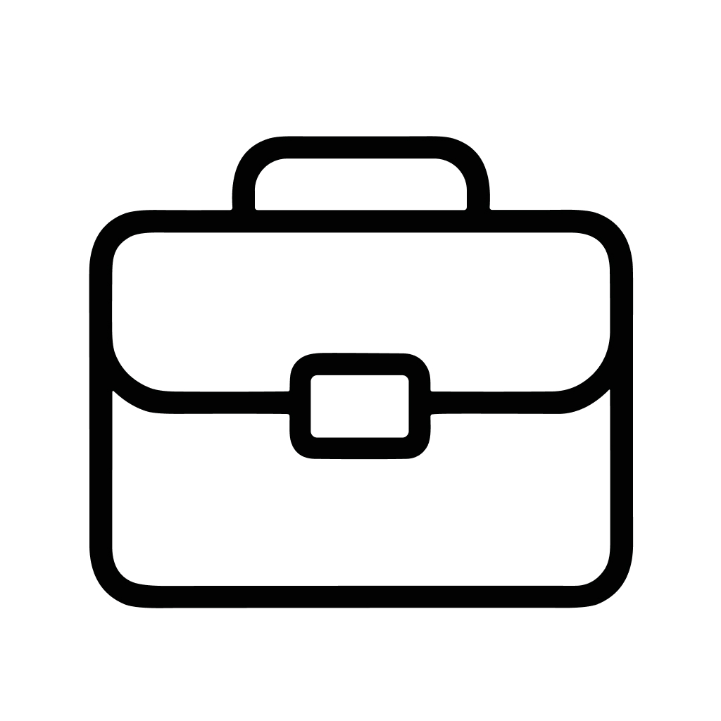 Minimalist Outline Suitcase Briefcase Work Bag Elegant Line Style Icon