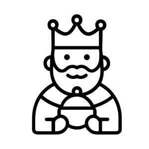 Minimalist Line Art Wise Man King Holding Ornament Religious Icon