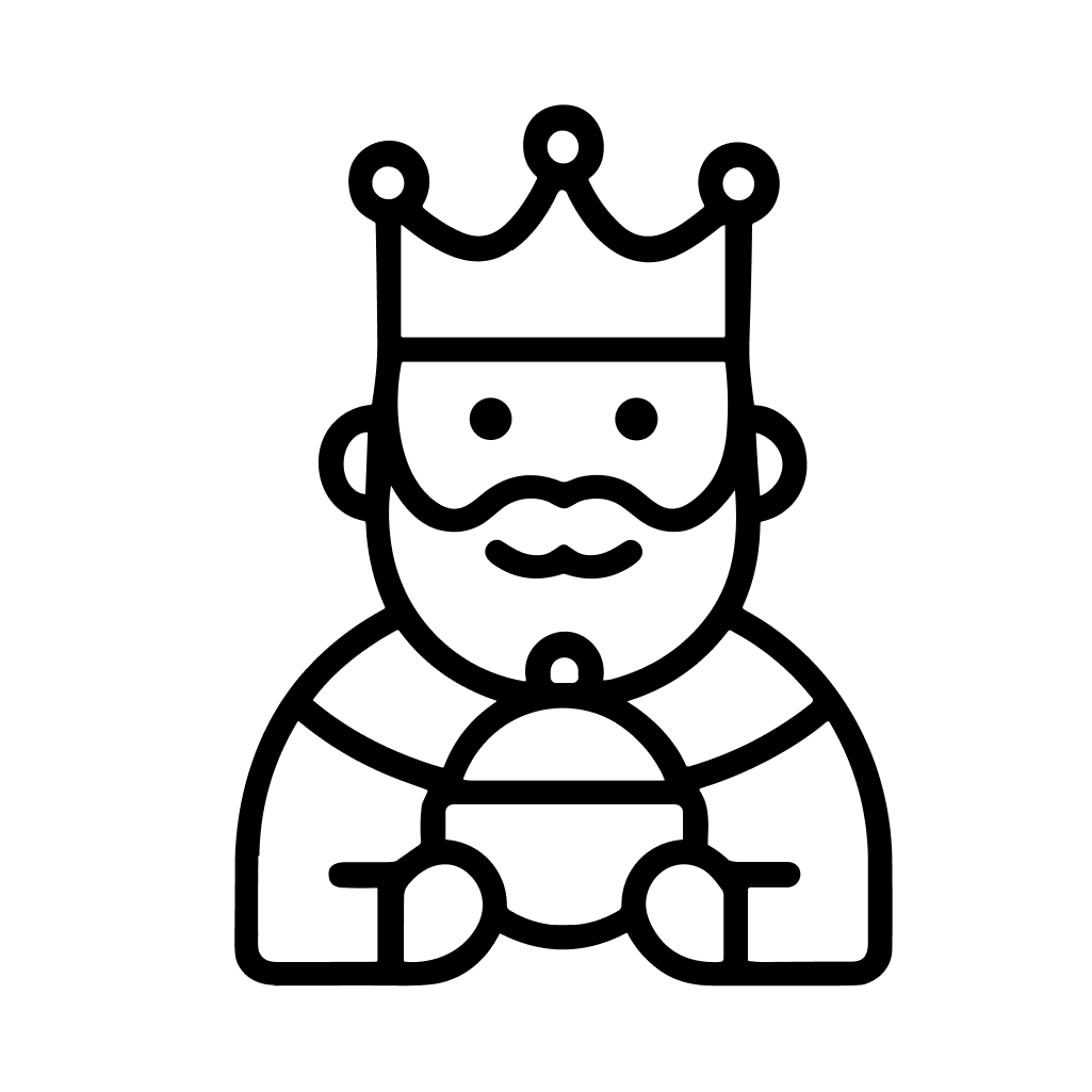 Minimalist Line Art Wise Man King Holding Ornament Religious Icon